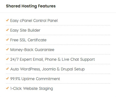 A2 Hosting reviews: shared hosting features.