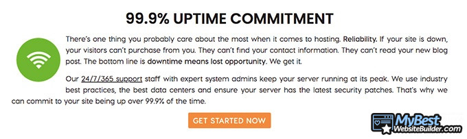 Revisões do A2 Hosting: garantia de uptime.