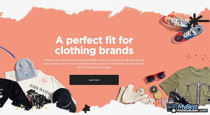 Big Cartel review: website builder for clothing brand.