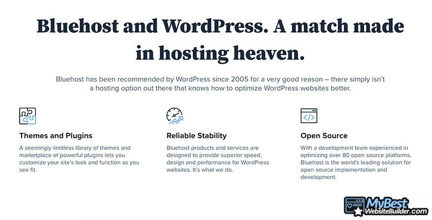 Bluehost VS HostGator: Bluehost and WordPress.