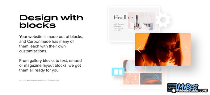 Carbonmade review: design with blocks.