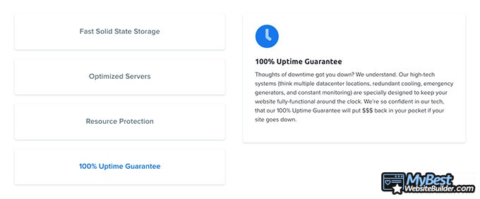 Opiniones sobre DreamHost:  Garantía de uptime.