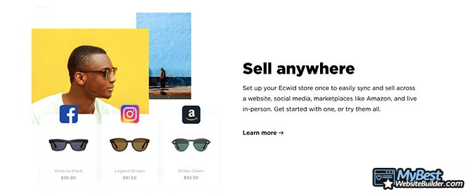 Ecwid reviews: sell anywhere.