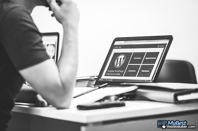 Hosting WordPress Tercepat: seorang developer sedang mengamati situs WordPress.