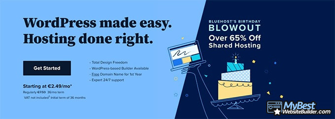 Free WordPress hosting: BlueHost.