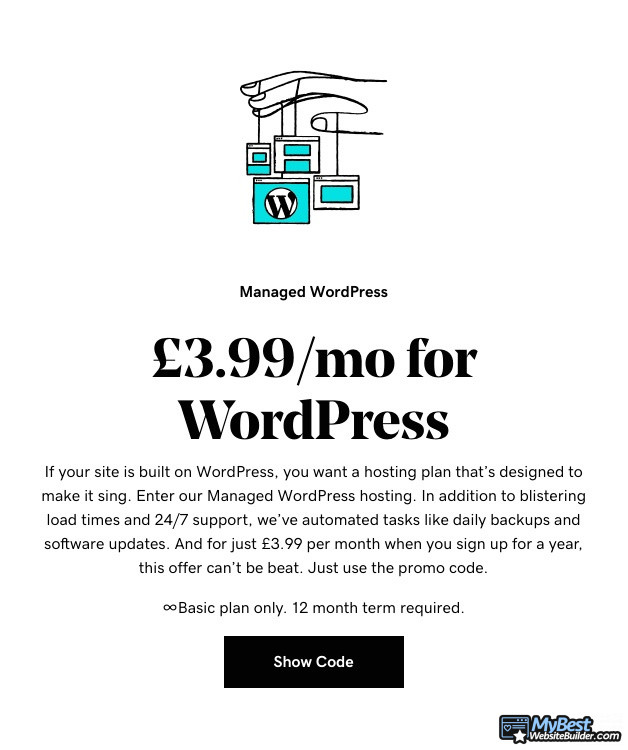 Free WordPress hosting: GoDaddy.