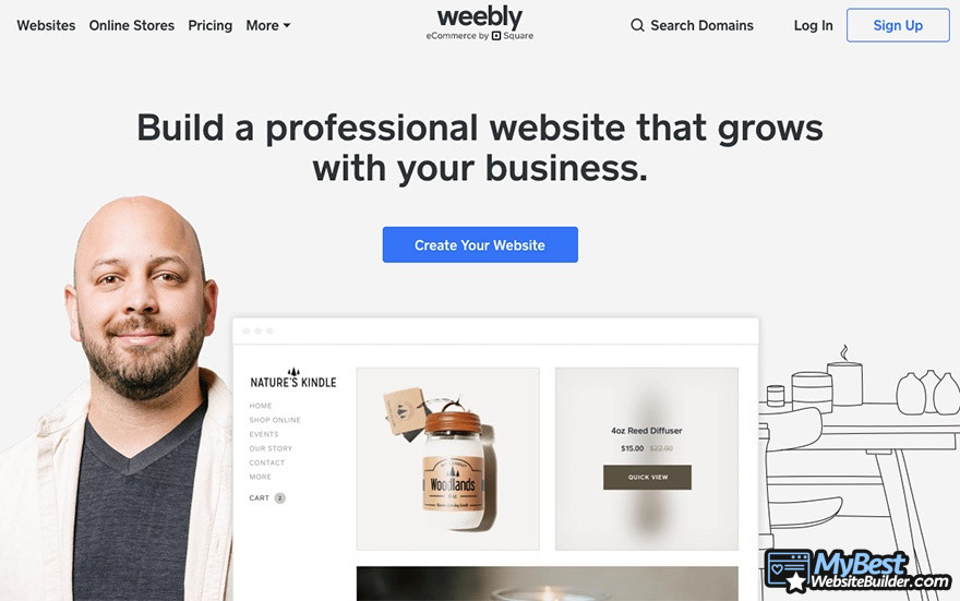 HostGator alternatives: Weebly website builder homepage.