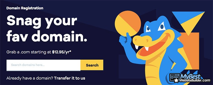 Ulasan HostGator: dapatkan nama domain favorit Anda. 