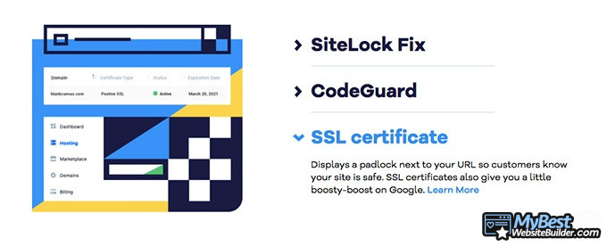 HostGator review: SSL certificate.