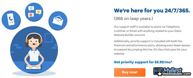 Hostgator website builder review:  support