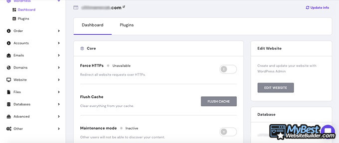 Reseña Hosting Hostinger: Tablero.