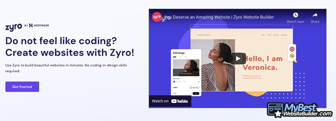 Reseña Hosting Hostinger: Creador web Zyro.