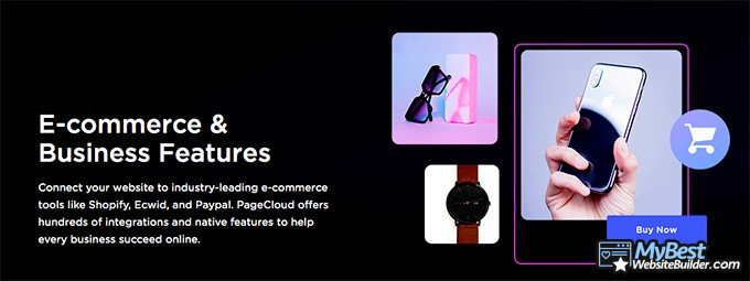 PageCloud review: eCommerce functionality.