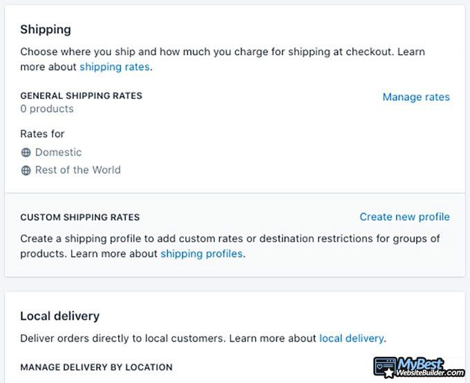 Cara kerja Shopify: Pengiriman.