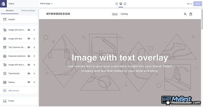 Cara kerja Shopify: antarmuka Shopify.