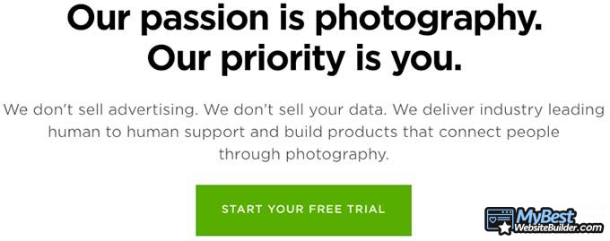 Análise do SmugMug: criador com foco em site de fotografia.