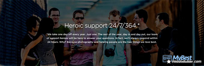 SmugMug review: 24/7/364 support.