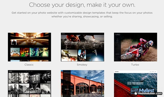 SmugMug review: the builder's templates.