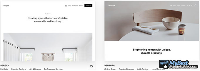 WordPress VS Squarespace: Plantillas Squarespace.