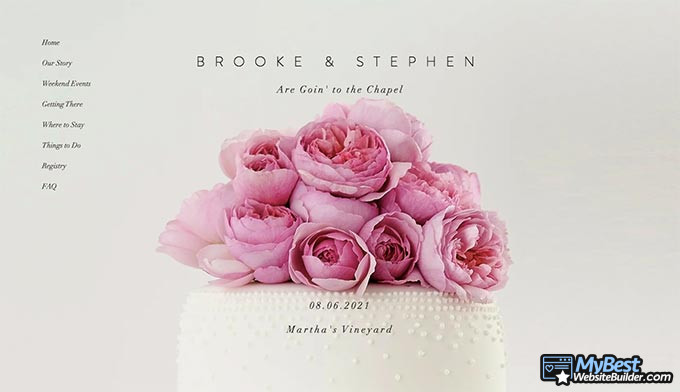 Exemplos de Site de Casamento: Brooke & Stephen.