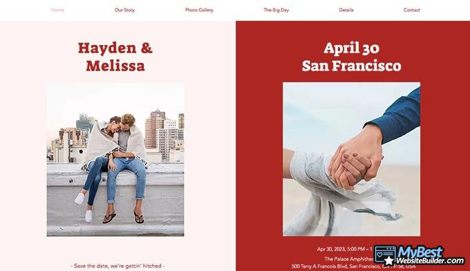 Exemplos de Site de Casamento: Hayden & Mellisa.