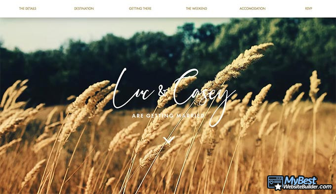 Exemplos de Site de Casamento: Luc & Casey.