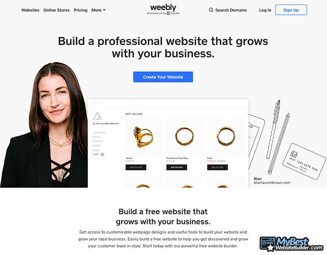 Weebly review: homepage Weebly review: homepage