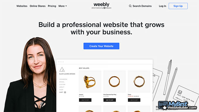 Ulasan Weebly: website builder Weebly. 