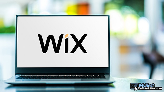Wix alternatives: a computer with Wix logo on the screen. Wix alternatives: a computer with Wix logo on the screen.