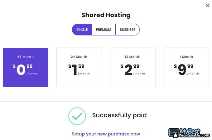 WordPress tutorial: purchasing a shared hosting plan from Hostinger.
