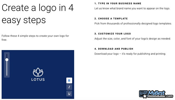 Zyro review: create a logo in 4 easy steps.